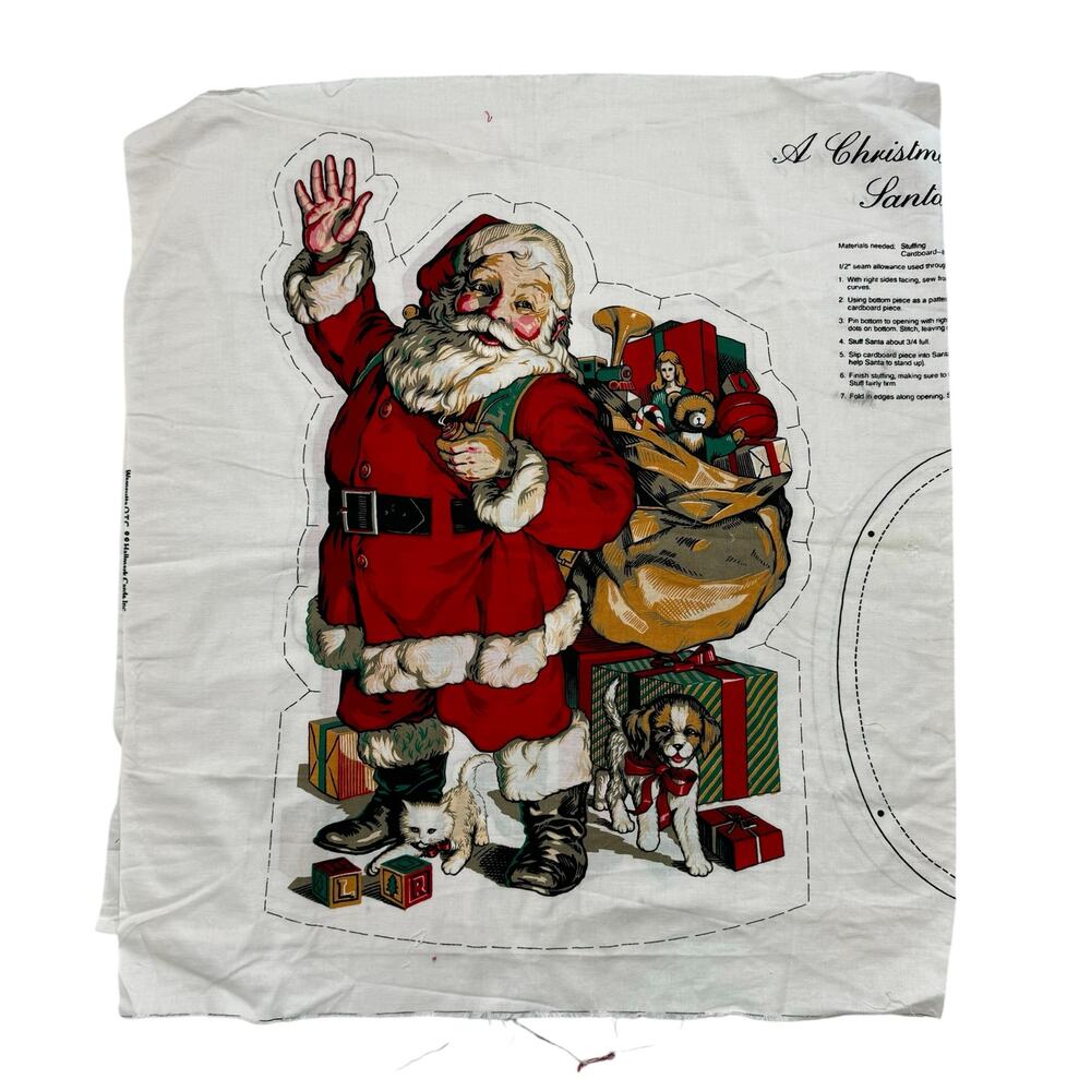 WAMSUTTA HALLMARK A Christmas Gathering Santa Claus Cut & Sew Holiday Craft